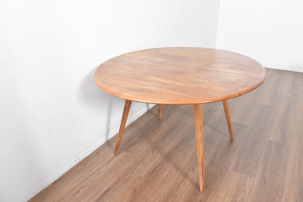 イギリスビンテージ　ERCOL(アーコール)　シンプルで扱いやすいドロップリーフテーブル　(R-088642)