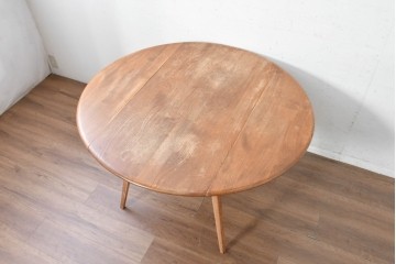 イギリスビンテージ　ERCOL(アーコール)　シンプルで扱いやすいドロップリーフテーブル　(R-088642)