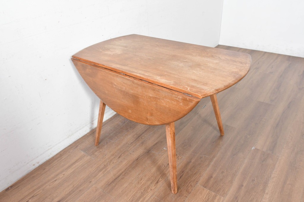 イギリスビンテージ　ERCOL(アーコール)　シンプルで扱いやすいドロップリーフテーブル　(R-088642)