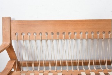 デンマークヴィンテージ　GETAMA(ゲタマ)　Hans J. Wegner(ハンス・J・ウェグナー)　GE671　曲げ木のアームが特徴的な3人掛けソファ　(R-088643)