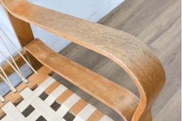 デンマークヴィンテージ　GETAMA(ゲタマ)　Hans J. Wegner(ハンス・J・ウェグナー)　GE671　曲げ木のアームが特徴的な3人掛けソファ　(R-088643)