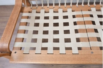 デンマークヴィンテージ　GETAMA(ゲタマ)　Hans J. Wegner(ハンス・J・ウェグナー)　GE671　曲げ木のアームが特徴的な3人掛けソファ　(R-088643)