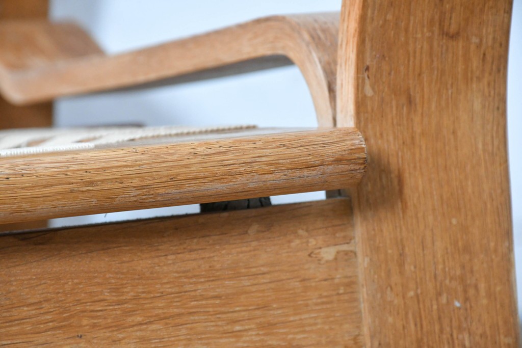 デンマークヴィンテージ　GETAMA(ゲタマ)　Hans J. Wegner(ハンス・J・ウェグナー)　GE671　曲げ木のアームが特徴的な3人掛けソファ　(R-088643)
