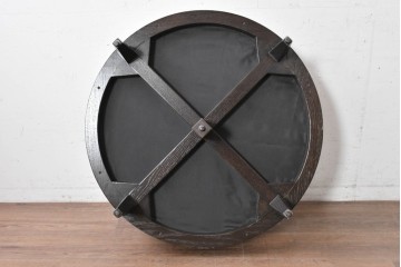 新古　展示品　超美品　特注オーダー品　直径920mm　ゆったりサイズの丸型オットマン　制作費約15万円　(R-088648)