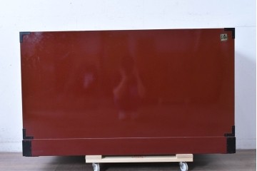 中古　仙台民芸箪笥(仙台箪笥)　朱塗り　漆塗り　高級ライン　重厚な牡丹金具が目を引く衣装箪笥　定価約60万円　(R-088652)