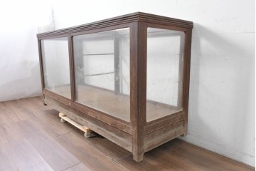 和製アンティーク　上手物!!　凝った作りで重厚感のあるガラスカウンターショーケース　(R-088654)