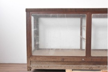 和製アンティーク　上手物!!　凝った作りで重厚感のあるガラスカウンターショーケース　(R-088654)