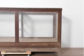 和製アンティーク　上手物!!　凝った作りで重厚感のあるガラスカウンターショーケース　(R-088654)
