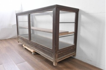 和製アンティーク　上手物!!　凝った作りで重厚感のあるガラスカウンターショーケース　(R-088655)