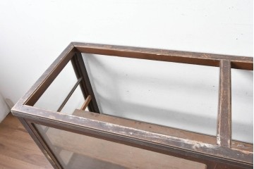 和製アンティーク　上手物!!　凝った作りで重厚感のあるガラスカウンターショーケース　(R-088655)