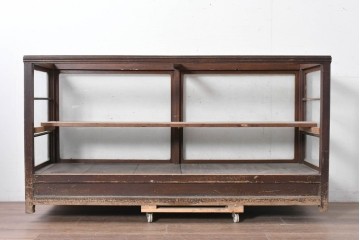 和製アンティーク　上手物!!　凝った作りで重厚感のあるガラスカウンターショーケース　(R-088655)