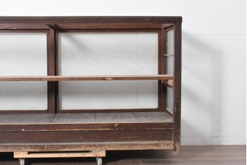 和製アンティーク　上手物!!　凝った作りで重厚感のあるガラスカウンターショーケース　(R-088655)