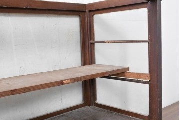 和製アンティーク　上手物!!　凝った作りで重厚感のあるガラスカウンターショーケース　(R-088655)