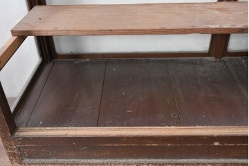 和製アンティーク　上手物!!　凝った作りで重厚感のあるガラスカウンターショーケース　(R-088655)