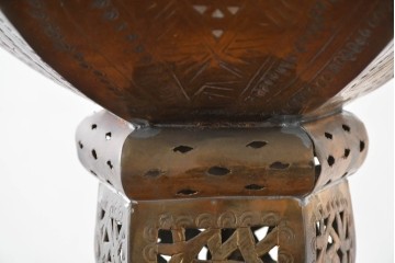 《引っ掛けシーリング式ペンダントライト加工費込み》　ヴィンテージ照明　真鍮製の大振りな吊り下げ照明　(R-088666)