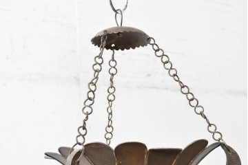 《引っ掛けシーリング式ペンダントライト加工費込み》　ヴィンテージ雑貨　モロッコ　丸みのあるフォルムの真鍮製吊り下げ照明　(R-088672)