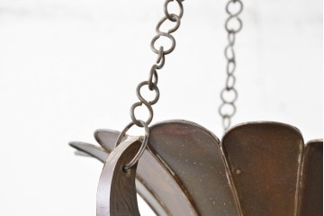 《引っ掛けシーリング式ペンダントライト加工費込み》　ヴィンテージ雑貨　モロッコ　丸みのあるフォルムの真鍮製吊り下げ照明　(R-088672)