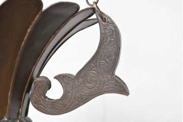 《引っ掛けシーリング式ペンダントライト加工費込み》　ヴィンテージ雑貨　モロッコ　丸みのあるフォルムの真鍮製吊り下げ照明　(R-088672)