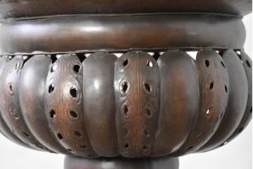 《引っ掛けシーリング式ペンダントライト加工費込み》　ヴィンテージ雑貨　モロッコ　ふっくらと丸みを帯びたシルエットの真鍮製吊り下げ照明　(R-088674)