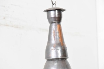 《引っ掛けシーリング式ペンダントライト加工費込み》アジアンビンテージ　インドネシア工芸品　銅　吊り下げて映える異国情緒あふれるペンダントライト　(R-088680)