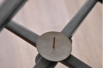 《引っ掛けシーリング式ペンダントライト加工費込み》　中古　アンティーク調　　中国デザインの書が映える大振りの行灯型木製吊り下げ照明　(R-088692)