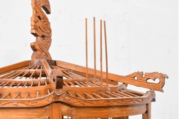 【簡易リペア限定品】　中古　アジアン民芸雑貨　緻密な竹細工が見事な鳥かご　(R-088695)