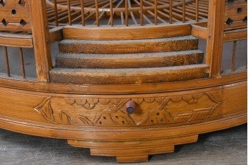 【簡易リペア限定品】　中古　アジアン民芸雑貨　緻密な竹細工が見事な鳥かご　(R-088695)