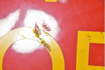 【簡易リペア限定品】　イギリスヴィンテージ　赤いオーバル型が印象的な郵便局の看板　(R-088698)