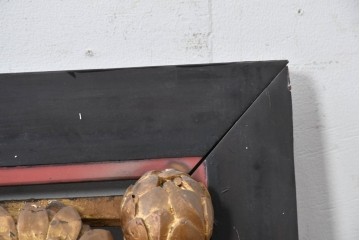 アンティーク建具　江戸から明治期　仏教美術　金色の菊の図柄が華やかな古いお寺の欄間1枚　(R-088701)