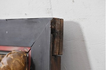 アンティーク建具　江戸から明治期　仏教美術　金色の菊の図柄が華やかな古いお寺の欄間1枚　(R-088701)