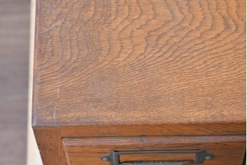 イギリスアンティーク　オーク材　ネームプレート付き引き出しが並ぶカードケース　(R-088706)