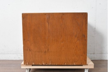 イギリスアンティーク　オーク材　ネームプレート付き引き出しが並ぶカードケース　(R-088706)