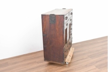 和製アンティーク　明治期から大正期　杉材　力強い木目が魅力的な帳場箪笥　(R-088720)