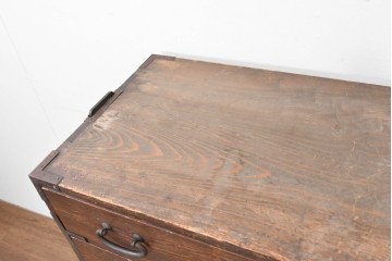 和製アンティーク　明治期から大正期　杉材　力強い木目が魅力的な帳場箪笥　(R-088720)