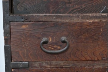 和製アンティーク　明治期から大正期　杉材　力強い木目が魅力的な帳場箪笥　(R-088720)