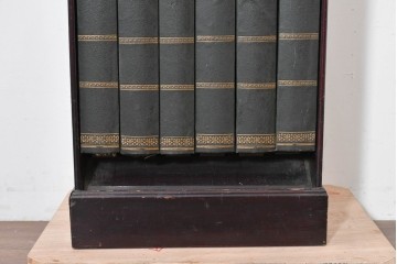 イギリスアンティーク　ユニークなデザインの本棚風収納ケース　(R-088726)
