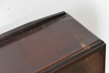 イギリスアンティーク　オーク材　ゆるやかな波型の装飾があしらわれたブックケース　(R-088728)