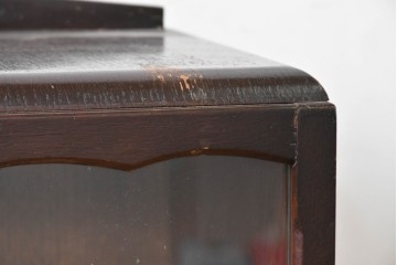 イギリスアンティーク　オーク材　ゆるやかな波型の装飾があしらわれたブックケース　(R-088728)
