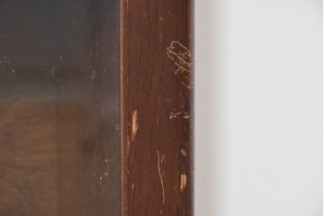 イギリスアンティーク　オーク材　ゆるやかな波型の装飾があしらわれたブックケース　(R-088728)