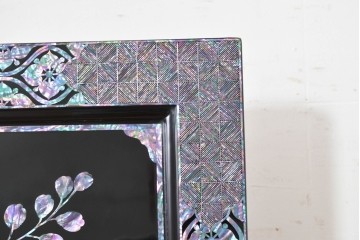 中古　超美品　もはや美術品!!　最高級工芸家具　鳳凰の螺鈿(ラデン)細工が華やかな衝立　購入価格約1000万円　(R-088731)
