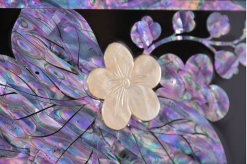 中古　超美品　もはや美術品!!　最高級工芸家具　鳳凰の螺鈿(ラデン)細工が華やかな衝立　購入価格約1000万円　(R-088731)