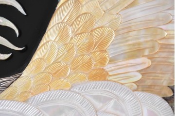 中古　超美品　もはや美術品!!　最高級工芸家具　鳳凰の螺鈿(ラデン)細工が華やかな衝立　購入価格約1000万円　(R-088731)