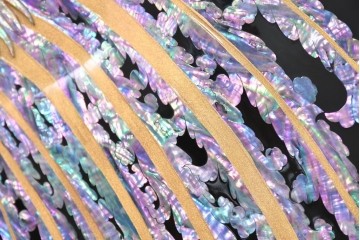 中古　超美品　もはや美術品!!　最高級工芸家具　鳳凰の螺鈿(ラデン)細工が華やかな衝立　購入価格約1000万円　(R-088731)