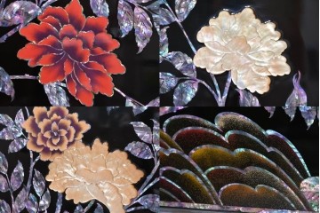 中古　超美品　もはや美術品!!　最高級工芸家具　鳳凰の螺鈿(ラデン)細工が華やかな衝立　購入価格約1000万円　(R-088731)