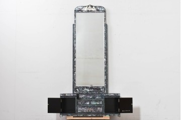 中古　超美品　最高級　吉正本螺鈿工芸院　螺鈿細工が華やかな鏡台　購入価格約400万円　(R-088732)