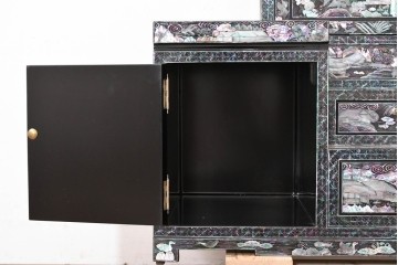 中古　超美品　最高級　吉正本螺鈿工芸院　螺鈿細工が華やかな鏡台　購入価格約400万円　(R-088732)
