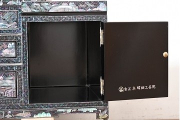 中古　超美品　最高級　吉正本螺鈿工芸院　螺鈿細工が華やかな鏡台　購入価格約400万円　(R-088732)