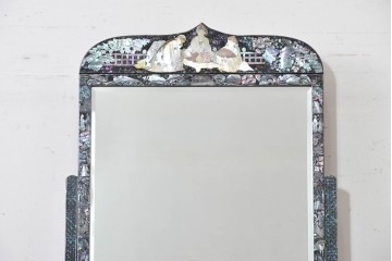 中古　超美品　最高級　吉正本螺鈿工芸院　螺鈿細工が華やかな鏡台　購入価格約400万円　(R-088732)