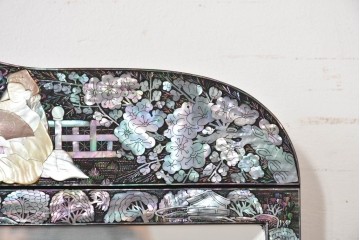 中古　超美品　最高級　吉正本螺鈿工芸院　螺鈿細工が華やかな鏡台　購入価格約400万円　(R-088732)
