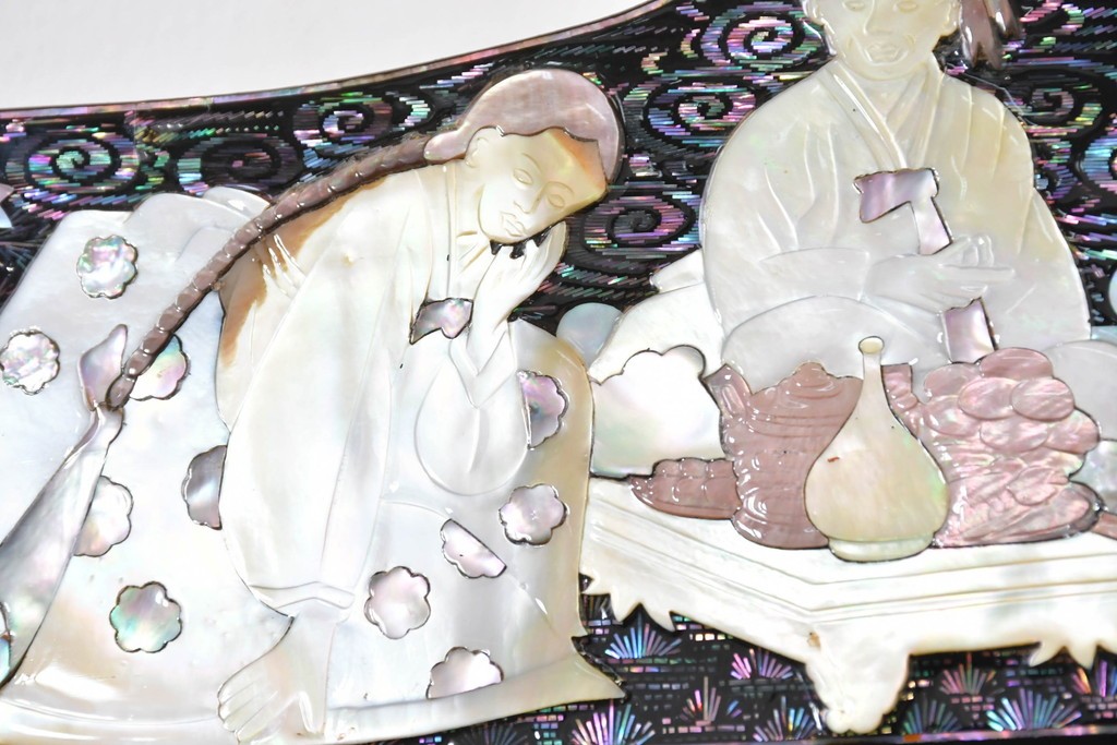 中古　超美品　最高級　吉正本螺鈿工芸院　螺鈿細工が華やかな鏡台　購入価格約400万円　(R-088732)